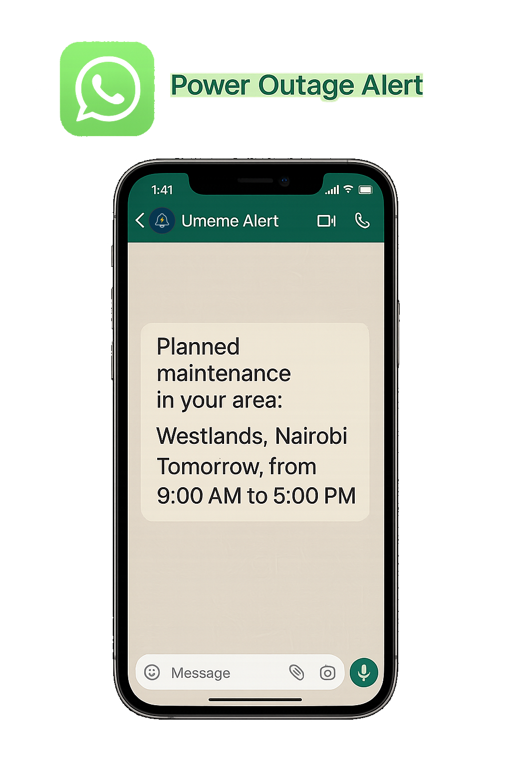 Umeme Alert WhatsApp Notification